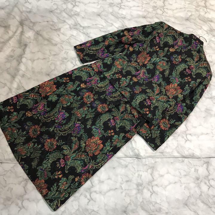 得価お買い得 ゴブラン織り 総刺繍 花柄 エスニック オリエンタル シルク混 ごついボタン M 7Wzpf-m85061955839 定番セール