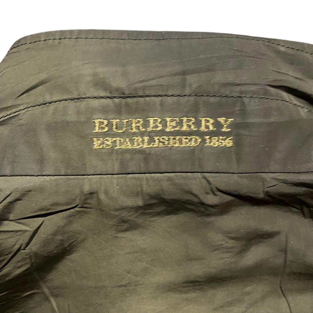 90s BURBERRY ウール モッズコート 刺繍ロゴXL（56）光沢オリーブ