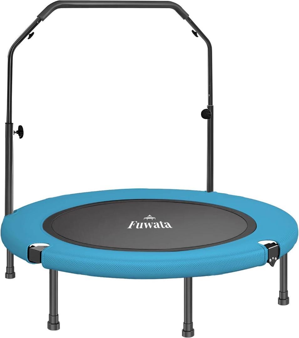 トランポリン 手摺付き 室内用 大人用 子供用 大型102cm 耐荷重150kg