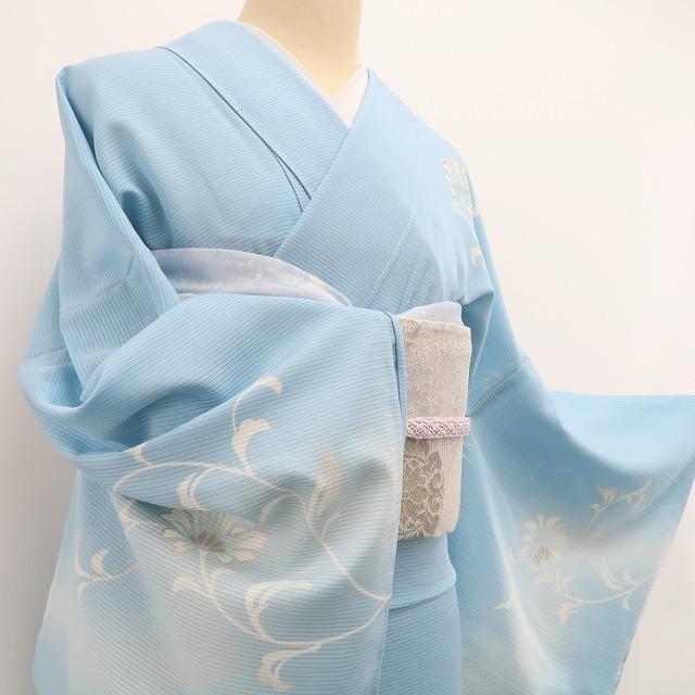半額ストア 唐花 金駒刺繍 絽 新品 夏着物 仕付け糸付トールサイズ 正絹 着物・浴衣