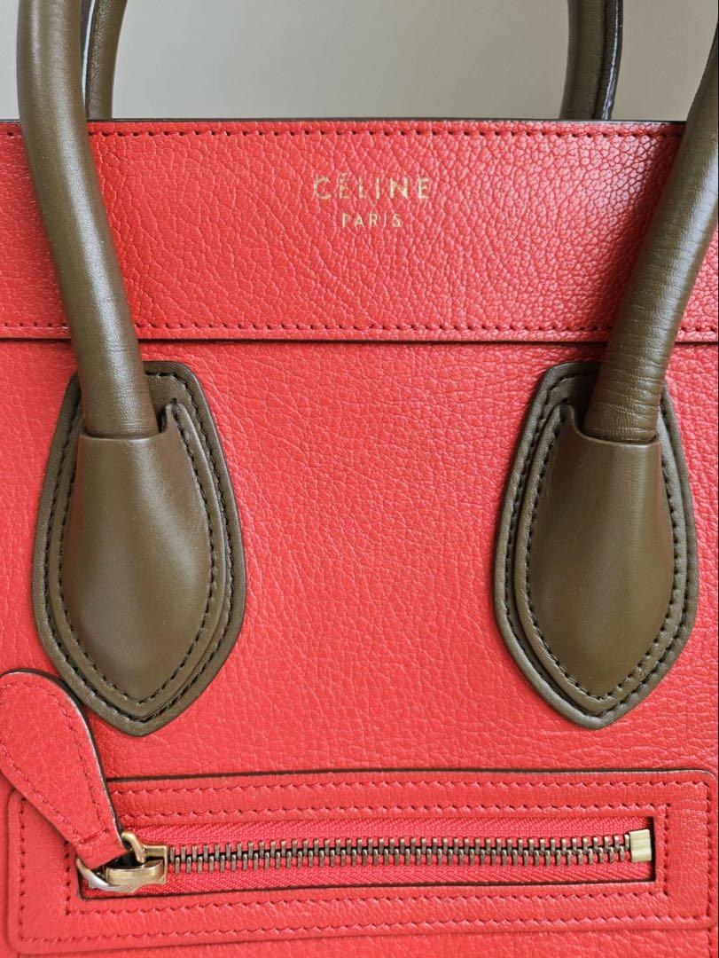 美品】CELINE セリーヌ ラゲージ マイクロショッパー レッド