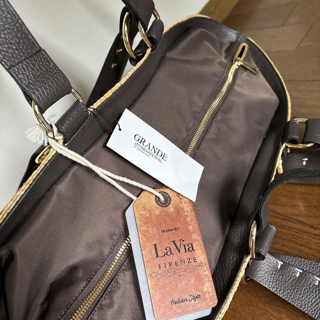 【未使用】LaVia Firenze ストローかごバッグ