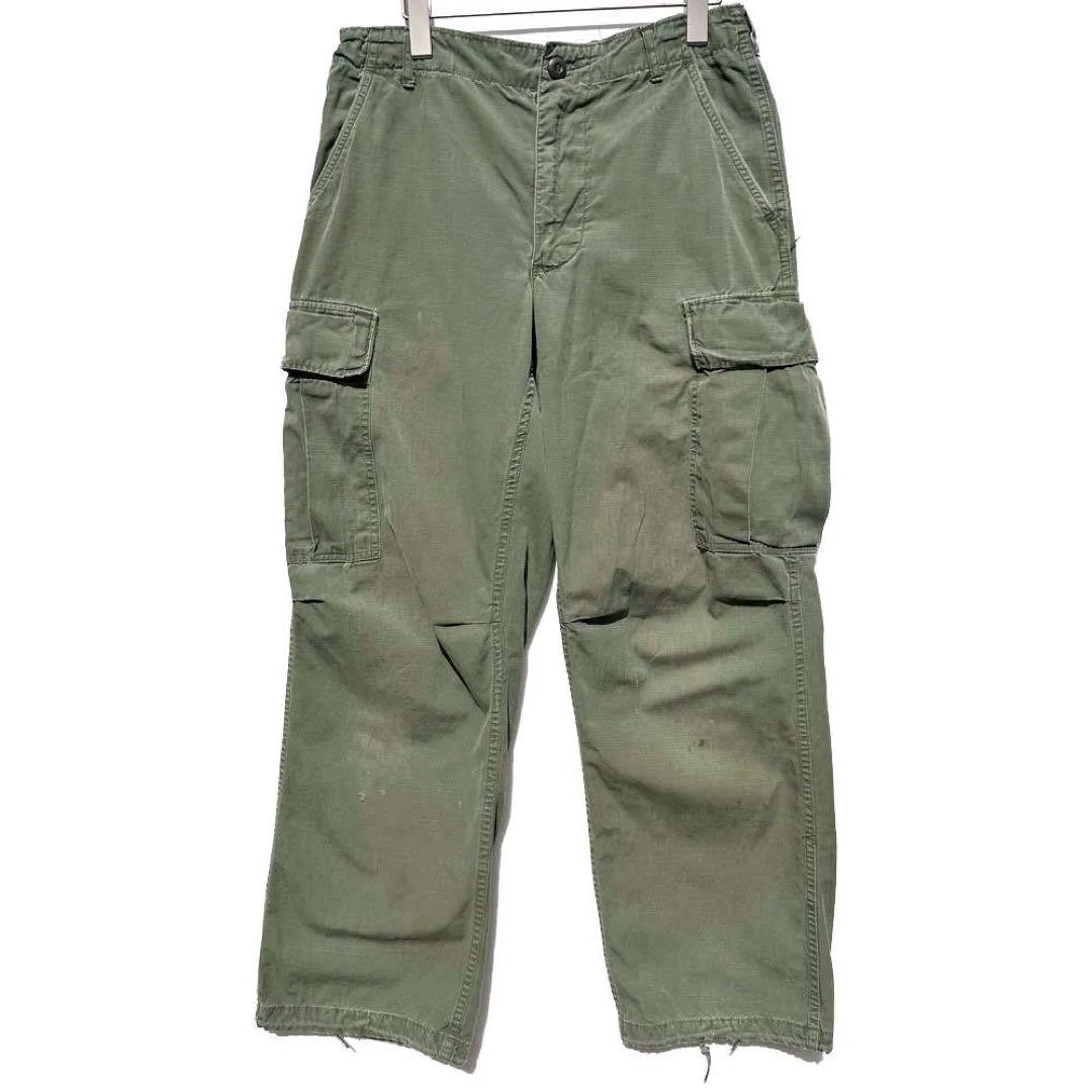 【美品】カーゴ ジャングルファティーグ S-R us army リップ 60's U.S.ARMY 米軍 実物 ジャングルファティーグ トラウザー