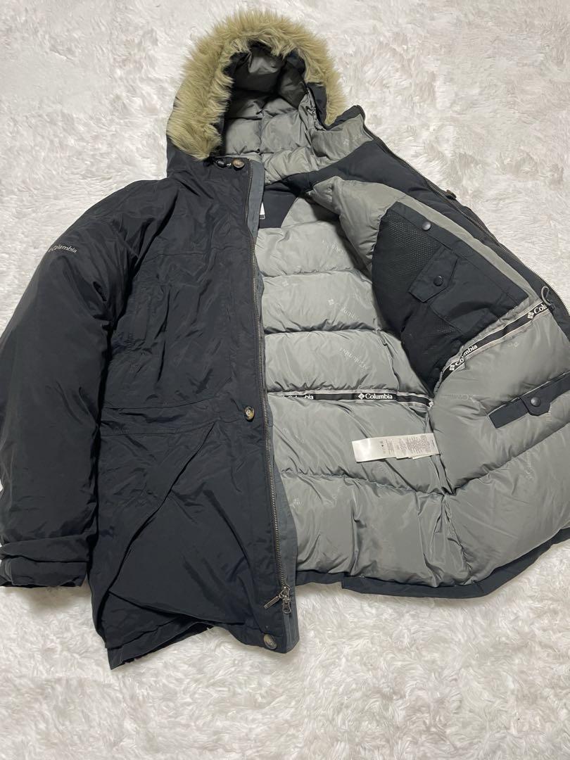 (極美品)Columbia ダウンジャケット 黒 ファー付き