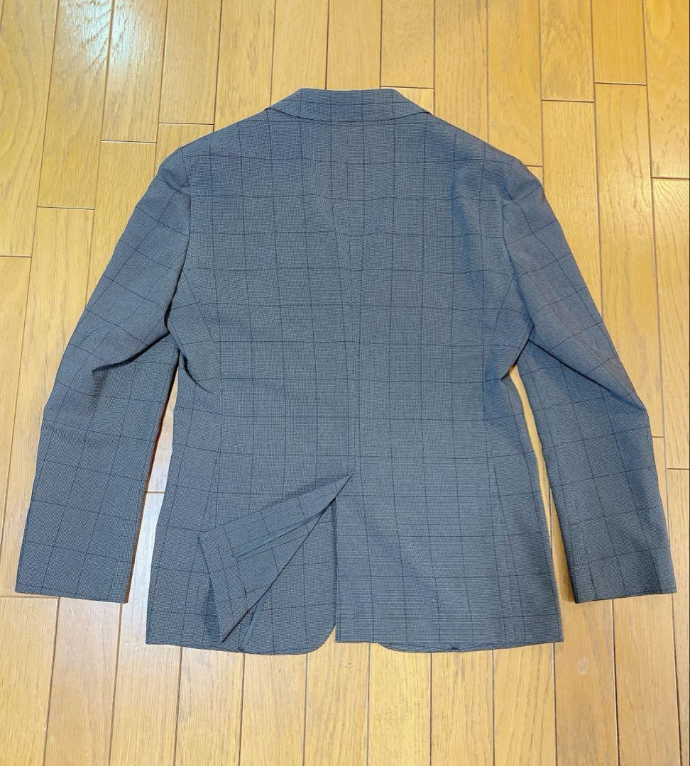 【美品】スーツセレクト ４Ｓ グレー チェック ビジネス スーツ A5 春夏