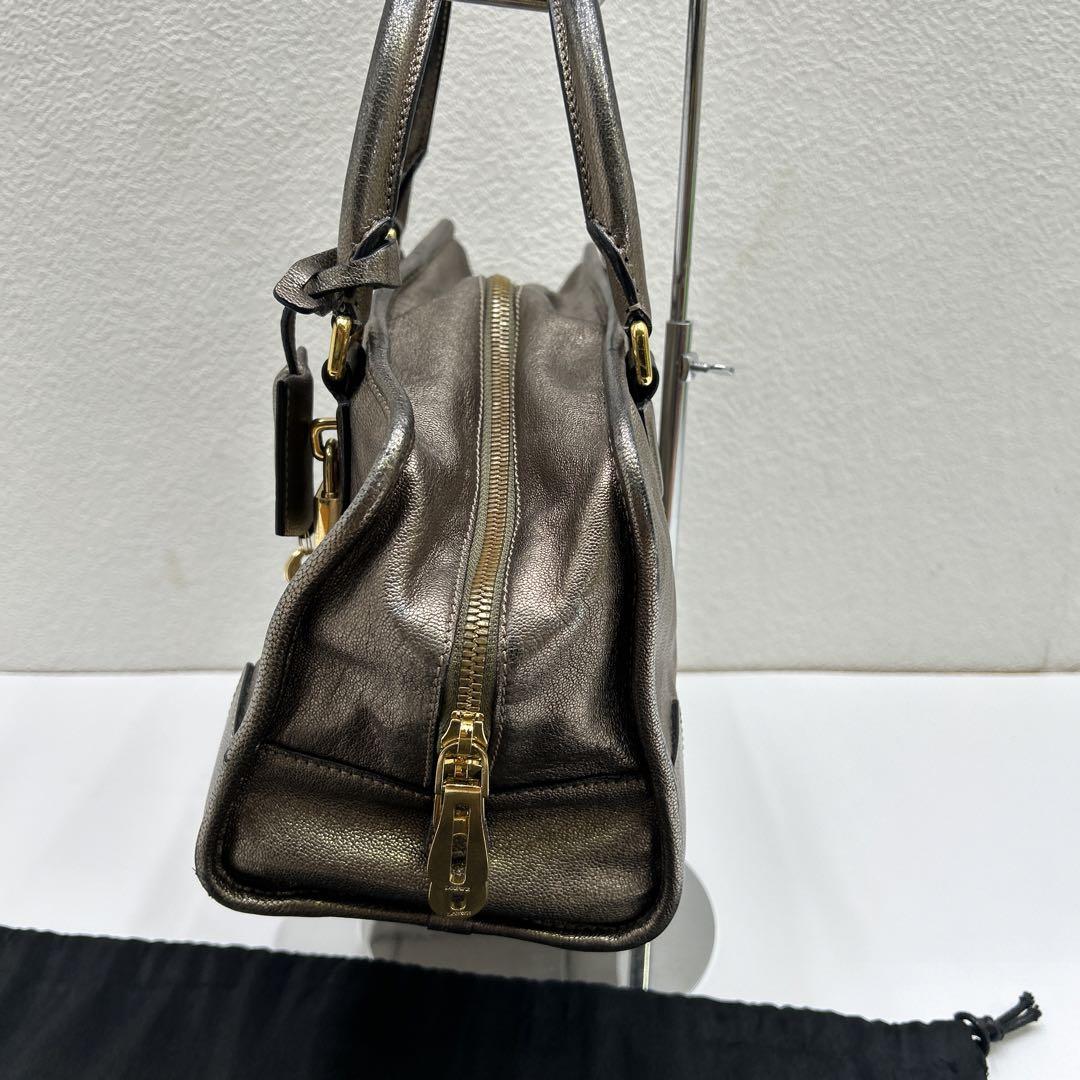LOEWE レザー アマソナ28 ハンドバッグ352.37.A03 ブロンズ