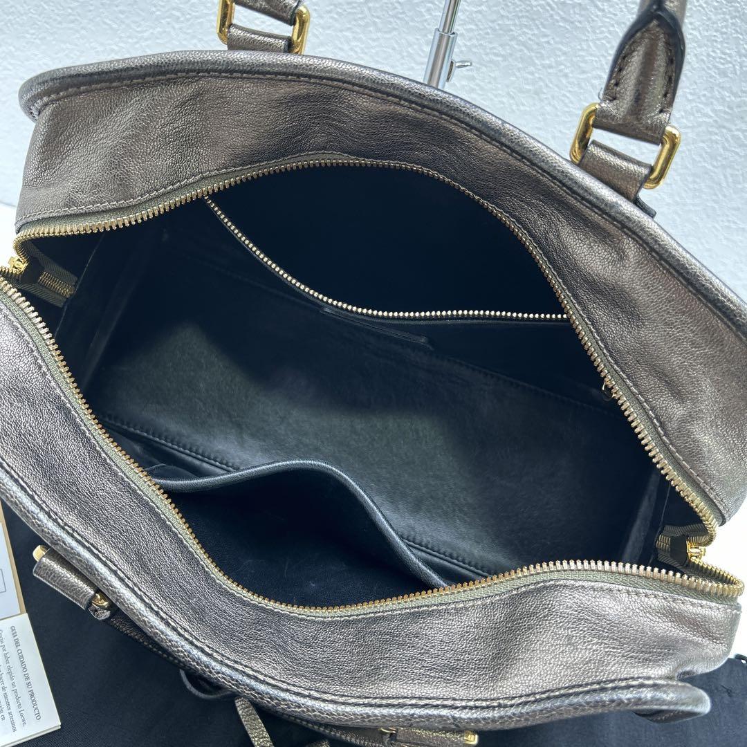 LOEWE レザー アマソナ28 ハンドバッグ352.37.A03 ブロンズ