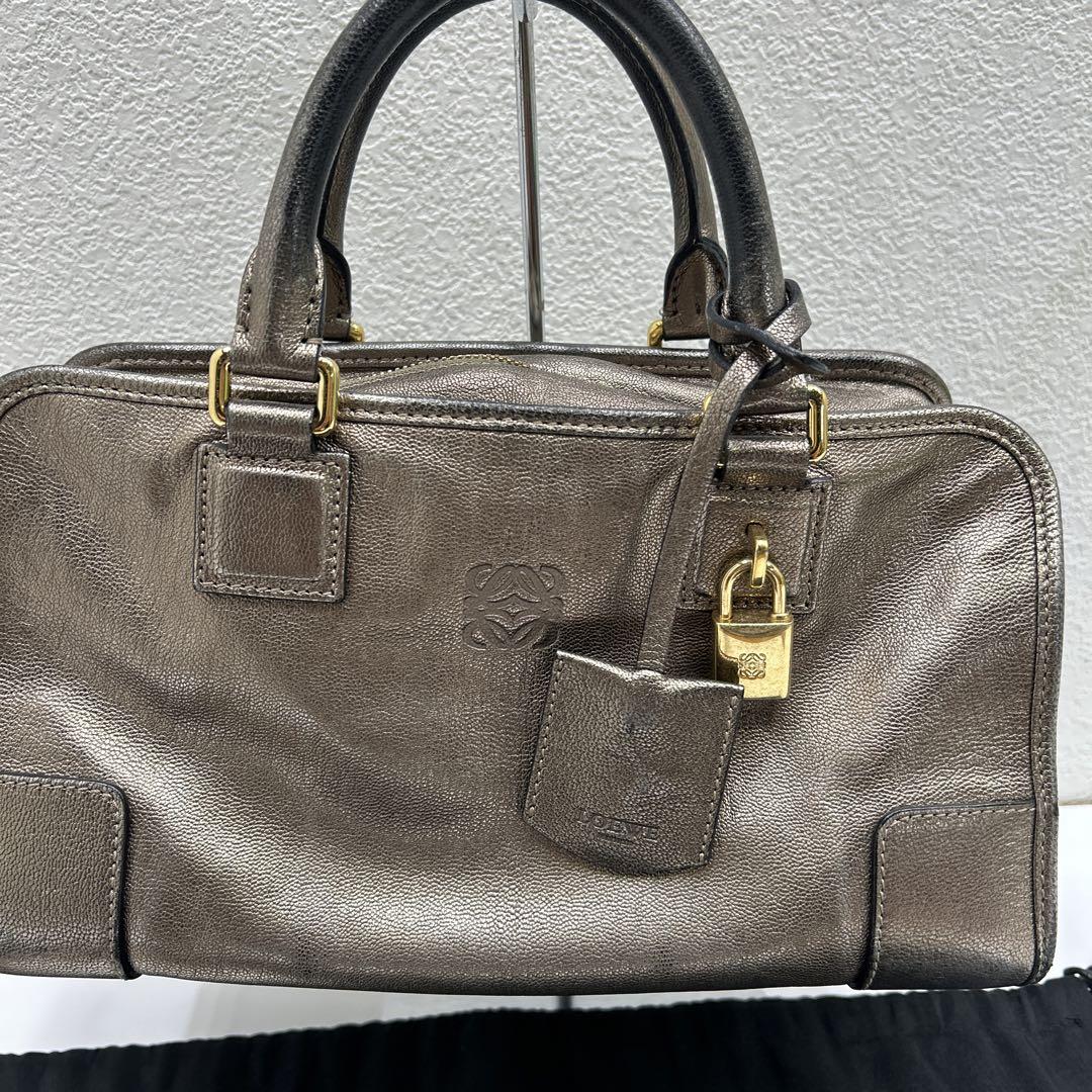 LOEWE レザー アマソナ28 ハンドバッグ352.37.A03 ブロンズ