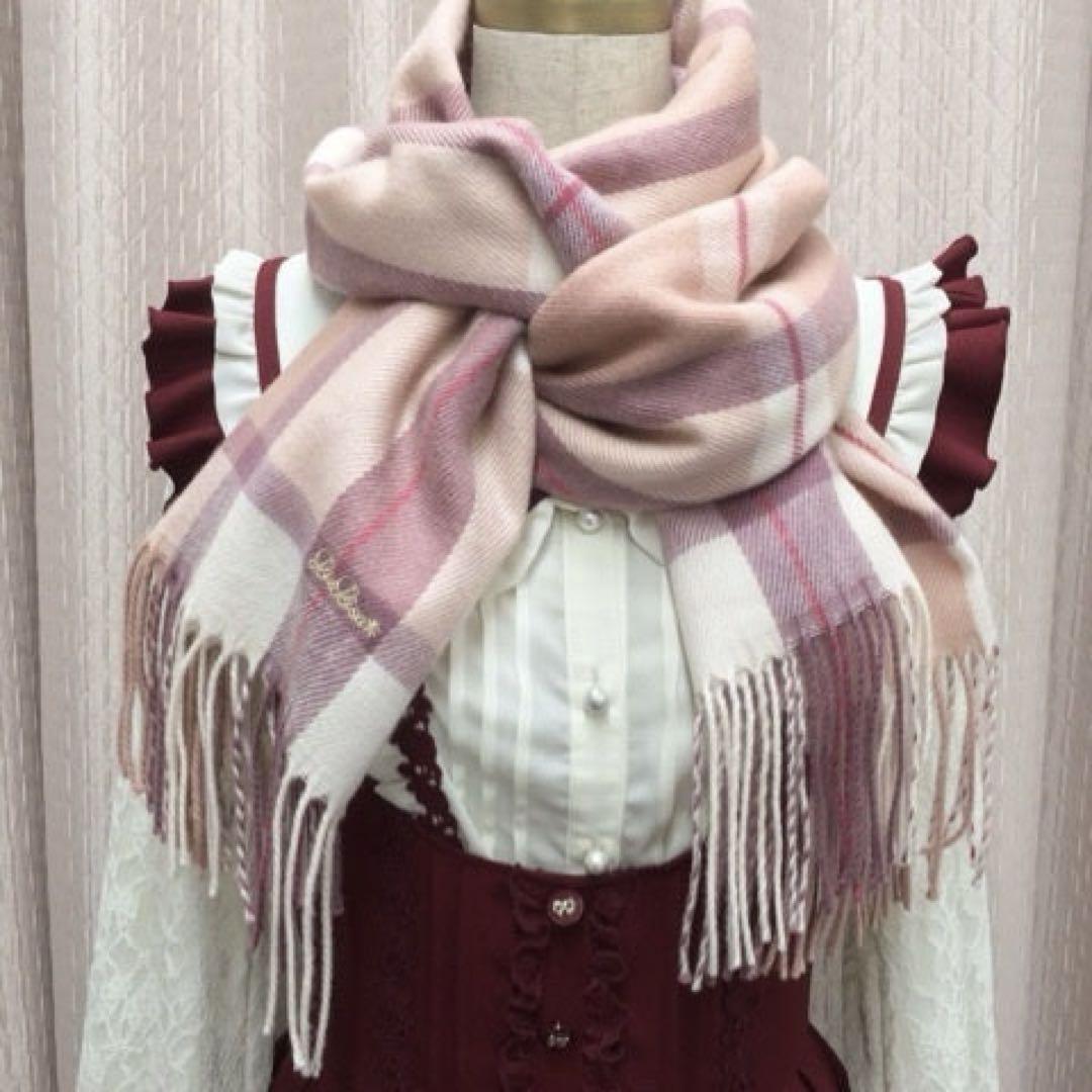新品未使用美品☆ リズリサ(LIZLISA) リボンチェック柄マフラー