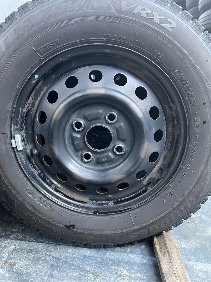 ブリヂストンスタッドレス145/80R13 75Qスチールホイールセット深溝 画像10
