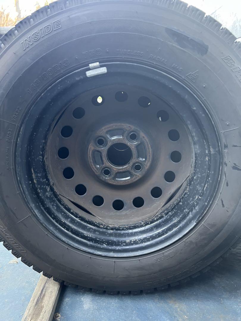 ブリヂストンスタッドレス145/80R13 75Qスチールホイールセット深溝 画像11