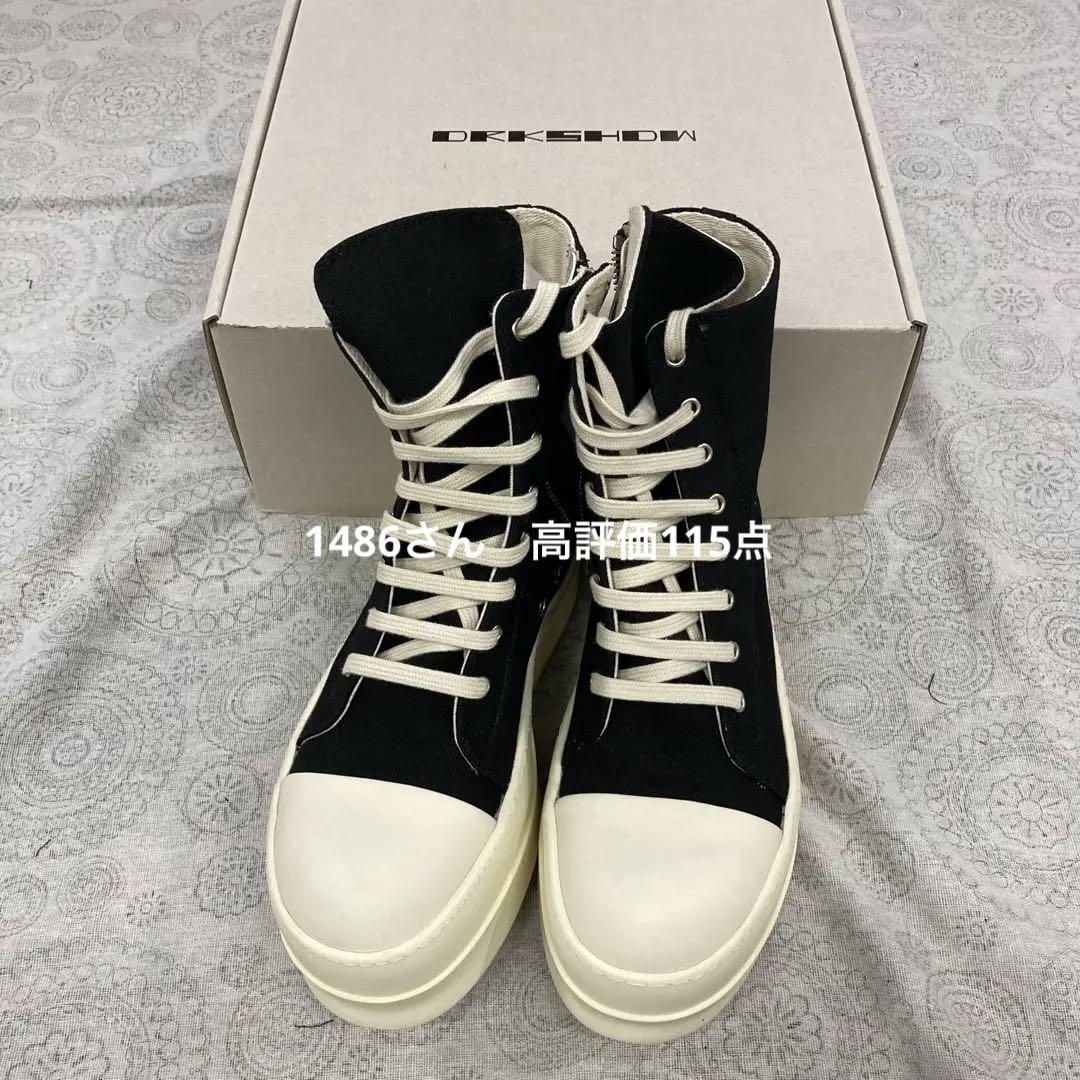 Rick Owens DRKSHDW キャンバスハイカットスニーカー ブラック Rick Owens DRKSHDW リックオウエンス ダークシャドウ 18AW