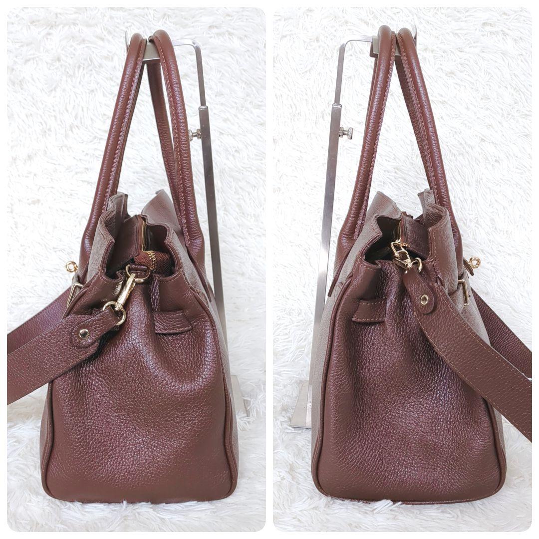 極美品✨️ミレッラフィレンツェ 2wayショルダーバッグ 茶 A4可 極美品✨️ミレッラフィレンツェ 2wayショルダーバッグ 茶 A4可