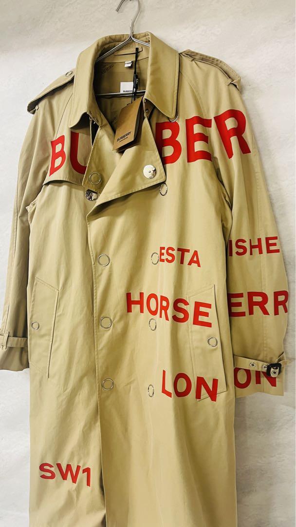 新品 BURBERRY 4558209 ホースフェリープリントトレンチコート52