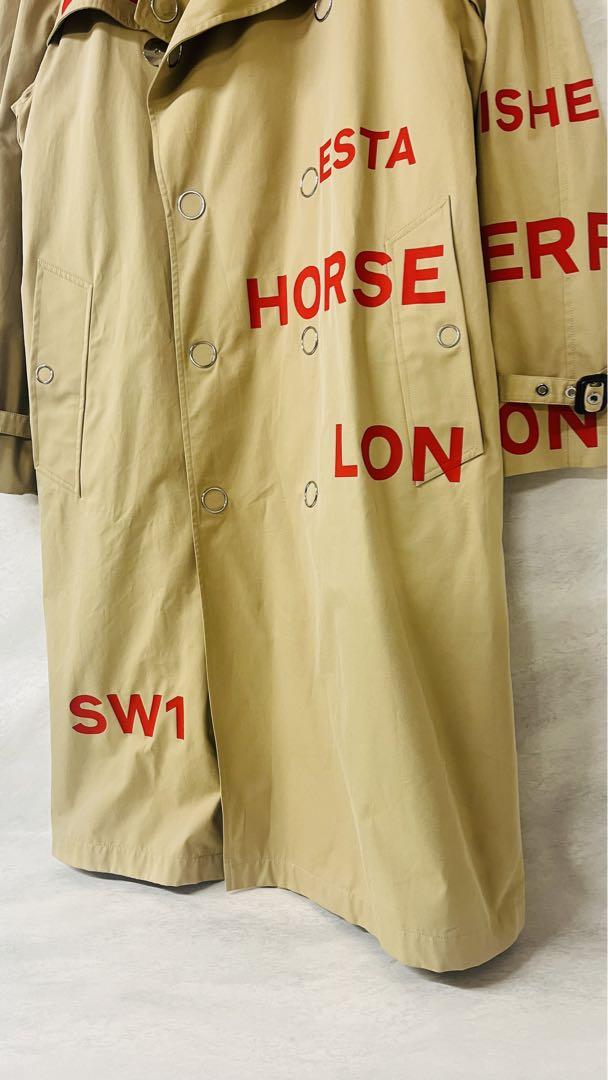 新品 BURBERRY 4558209 ホースフェリープリントトレンチコート52