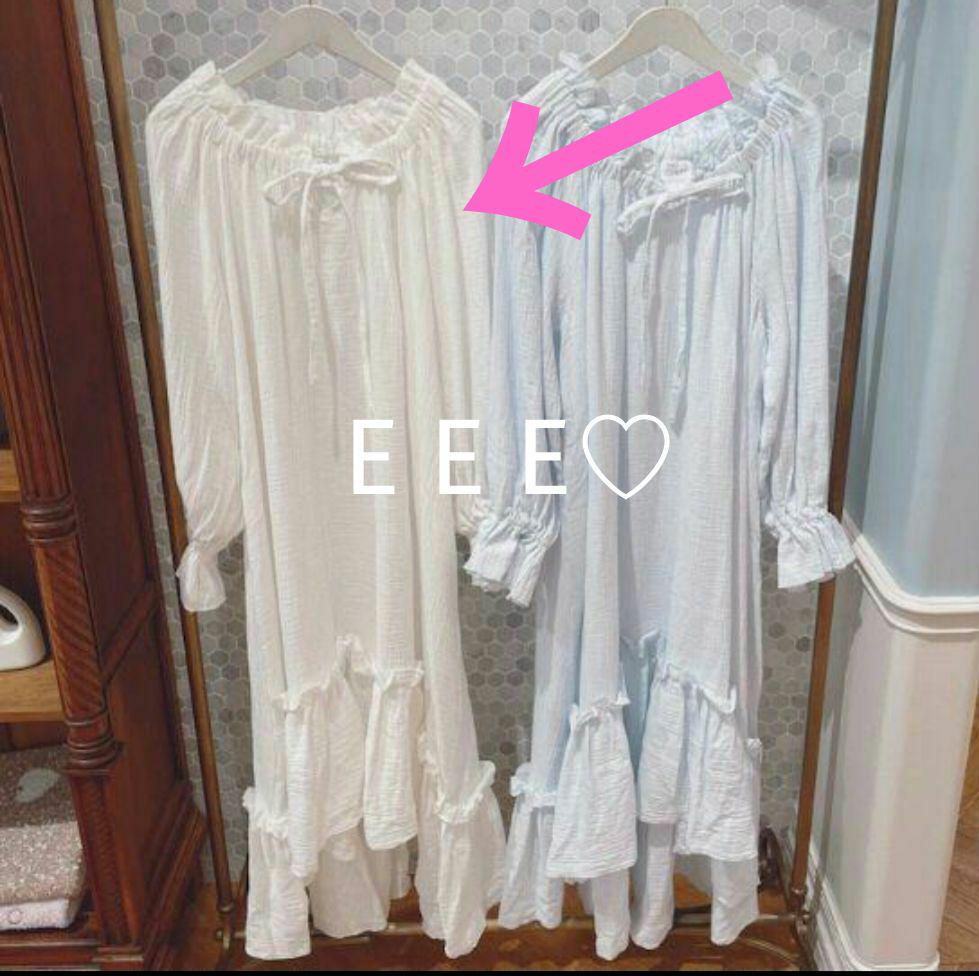 新品♡レア♡ジェラートピケ コットンフリルドレス ワンピース ブルー