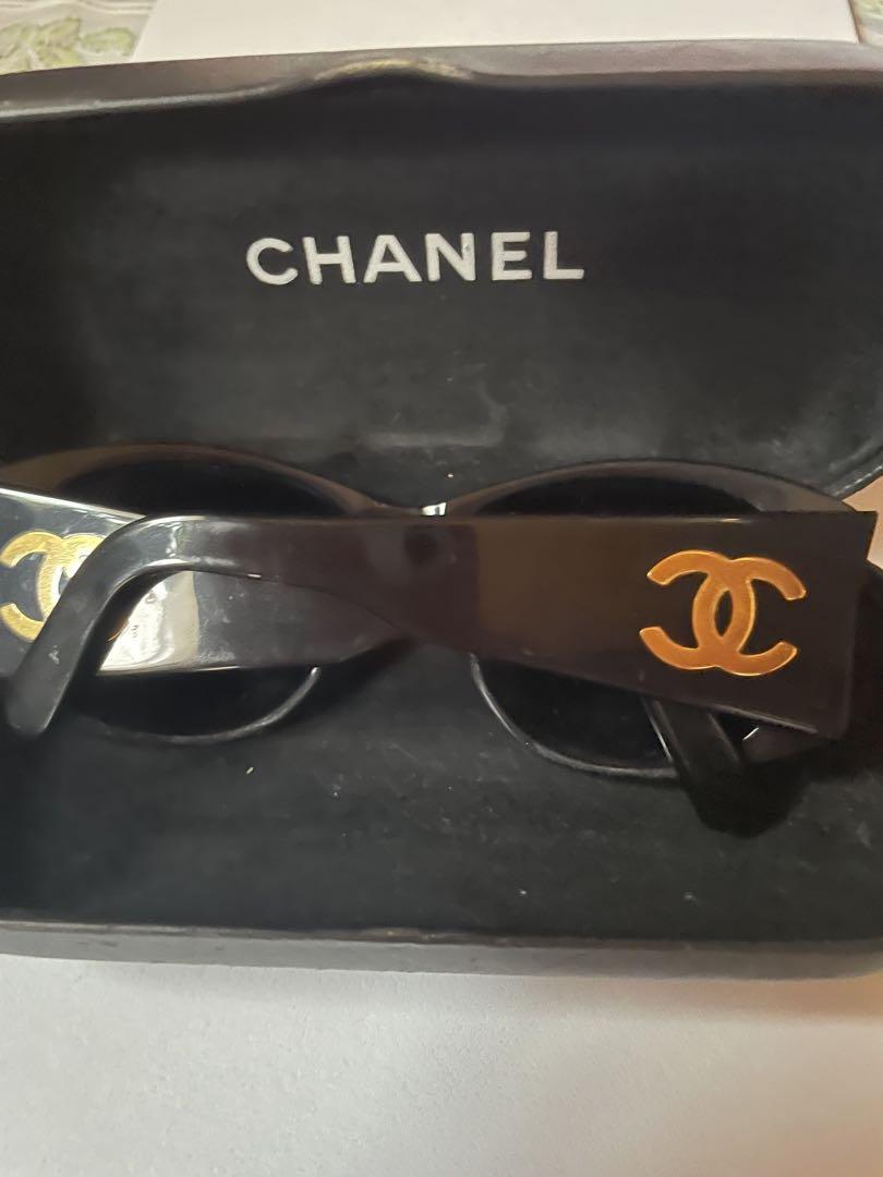 正規品CHANEL ブラック サングラス ゴールドロゴ