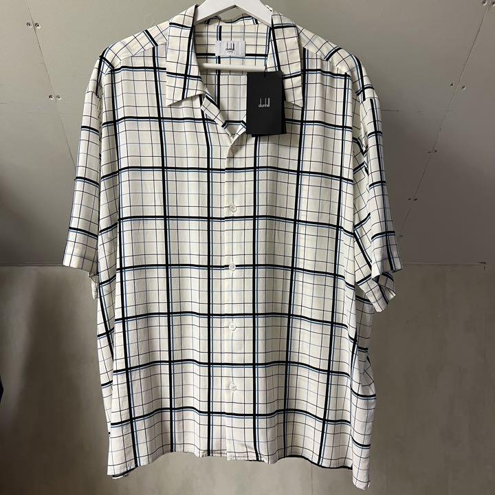 [未使用] dunhill ダンヒル　オープンカラーシャツ　半袖　シルク100%
