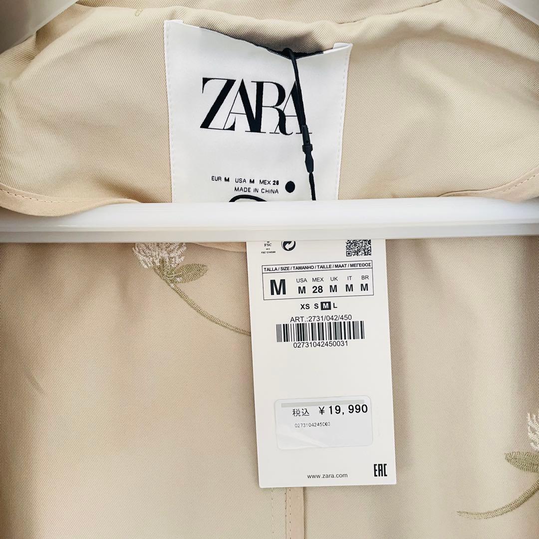 新品⭐︎定価19990円 ZARA トレンチコート エンブロイダリー 花柄刺繍 M 新品⭐︎定価19990円 ZARA トレンチコート エンブロイダリー 花柄刺繍 M