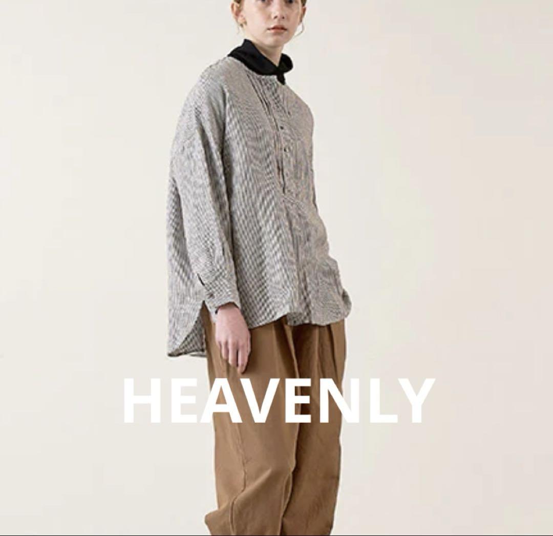 HEAVENLY ストライプ　リネンシャツ　麻　春物　ナチュラル　ゆったり