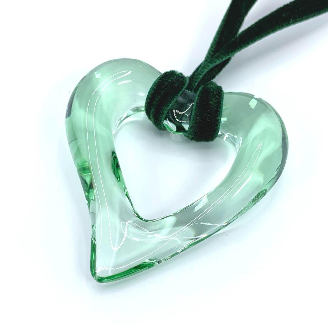 Baccarat　バカラ　クリスタル　ペンダント　ネックレス　グリーン　ハート
