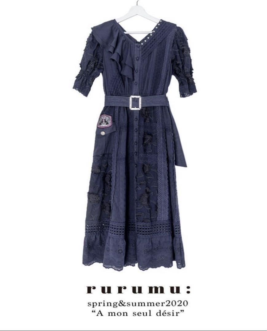 【rurumu:】purity cotton one-piece(ネイビー) 画像1
