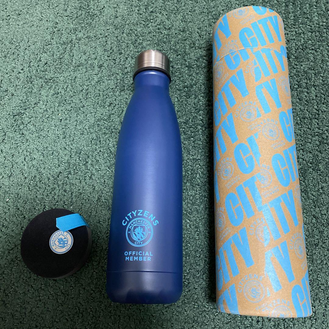 manchestercity ファンクラブ特典　水筒、ピンバッジ