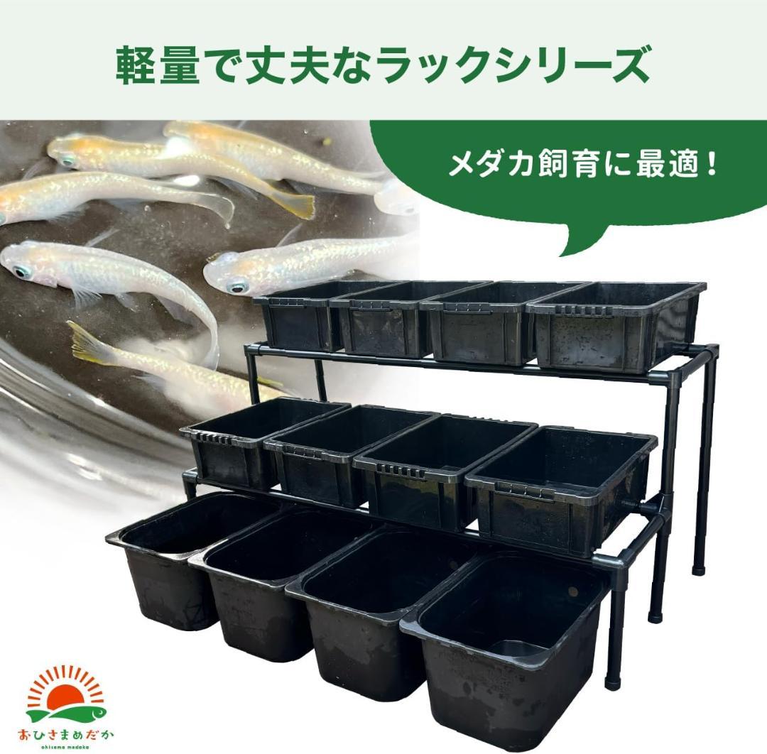 ★メダカ飼育ラック　黒1段6個置き★ めだか飼育棚 NVBOX ビオトープy おひさまめだか メダカ飼育ラック 黒1段6個置き - メルカリ