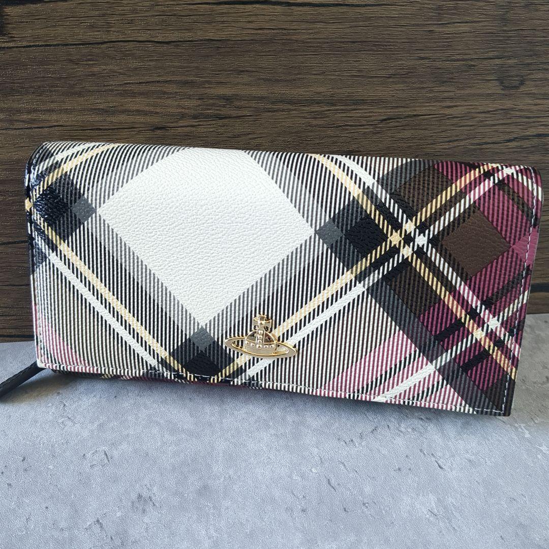 【新品】VivienneWestwood 長財布　チェック　64VV493