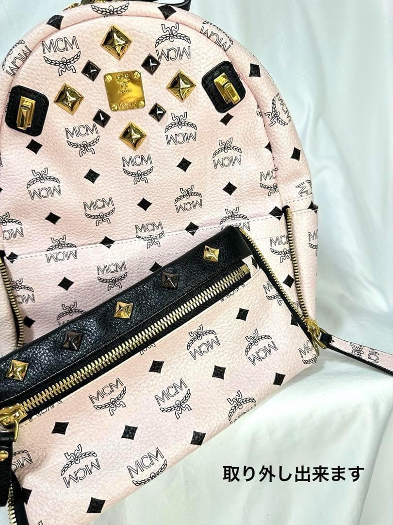 MCM リュック パウダーピンク デュアルスターク ヴィセトス スタッズ 正規品