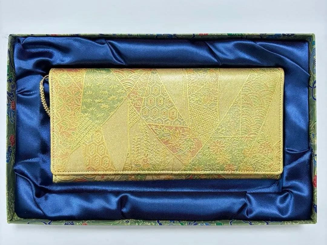 雅びの黄金友禅 本革 財布