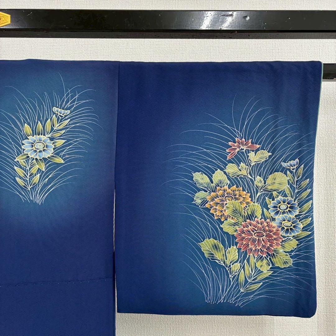友禅 花柄 裄65 上品 紋無し 素敵なデザイン 付下げ 訪問着 T