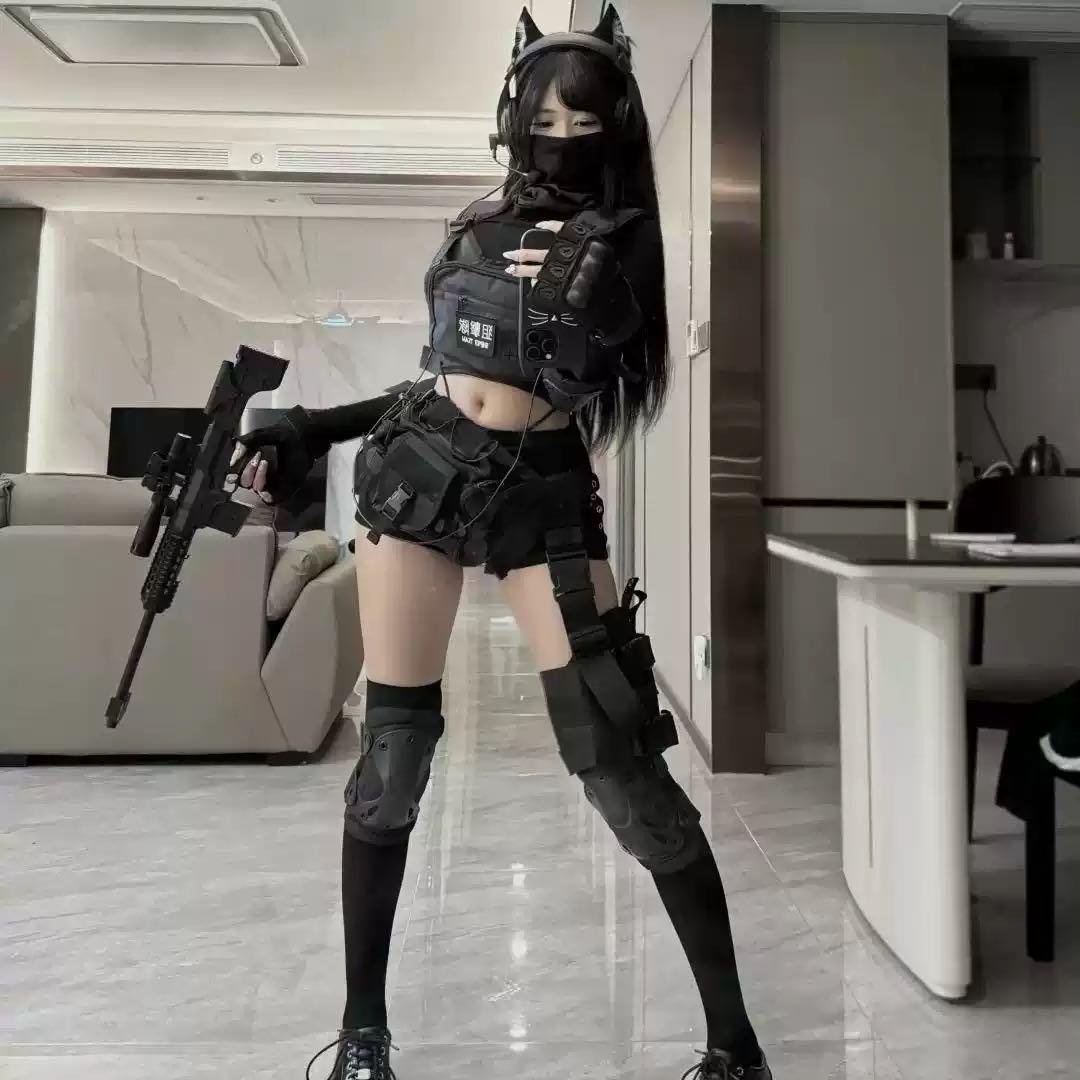 即納】覆面系NOISE武装娘タクティカルコスプレ衣装 ミリタリーオタク装備セット