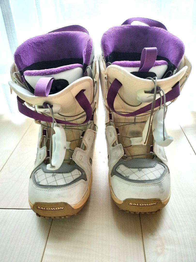 Salomon スノーブーツ 女性用 ホワイト/パープル autofit