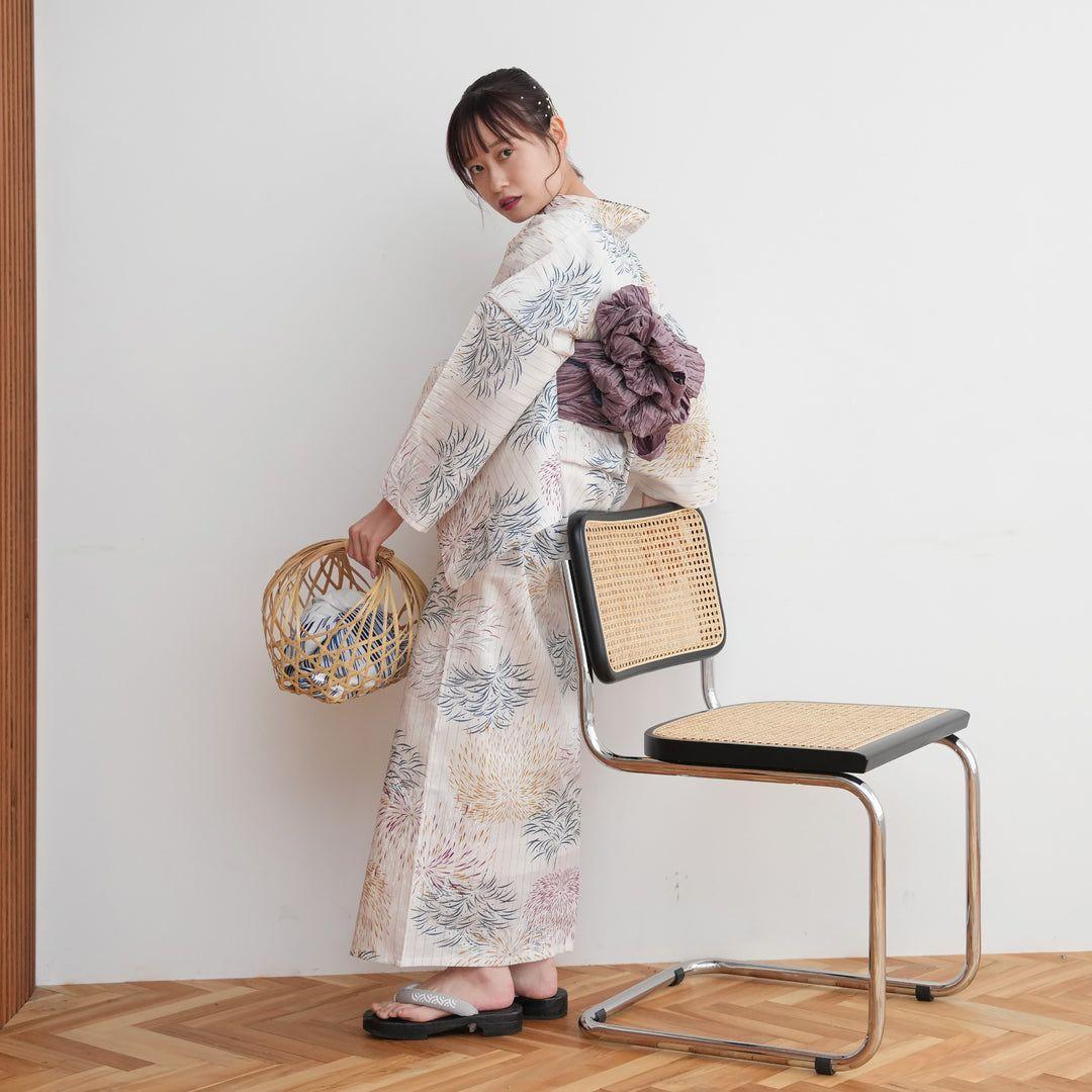 新品 utatane フリーサイズ 浴衣 兵児帯 セット 花火 ニコアンティーク