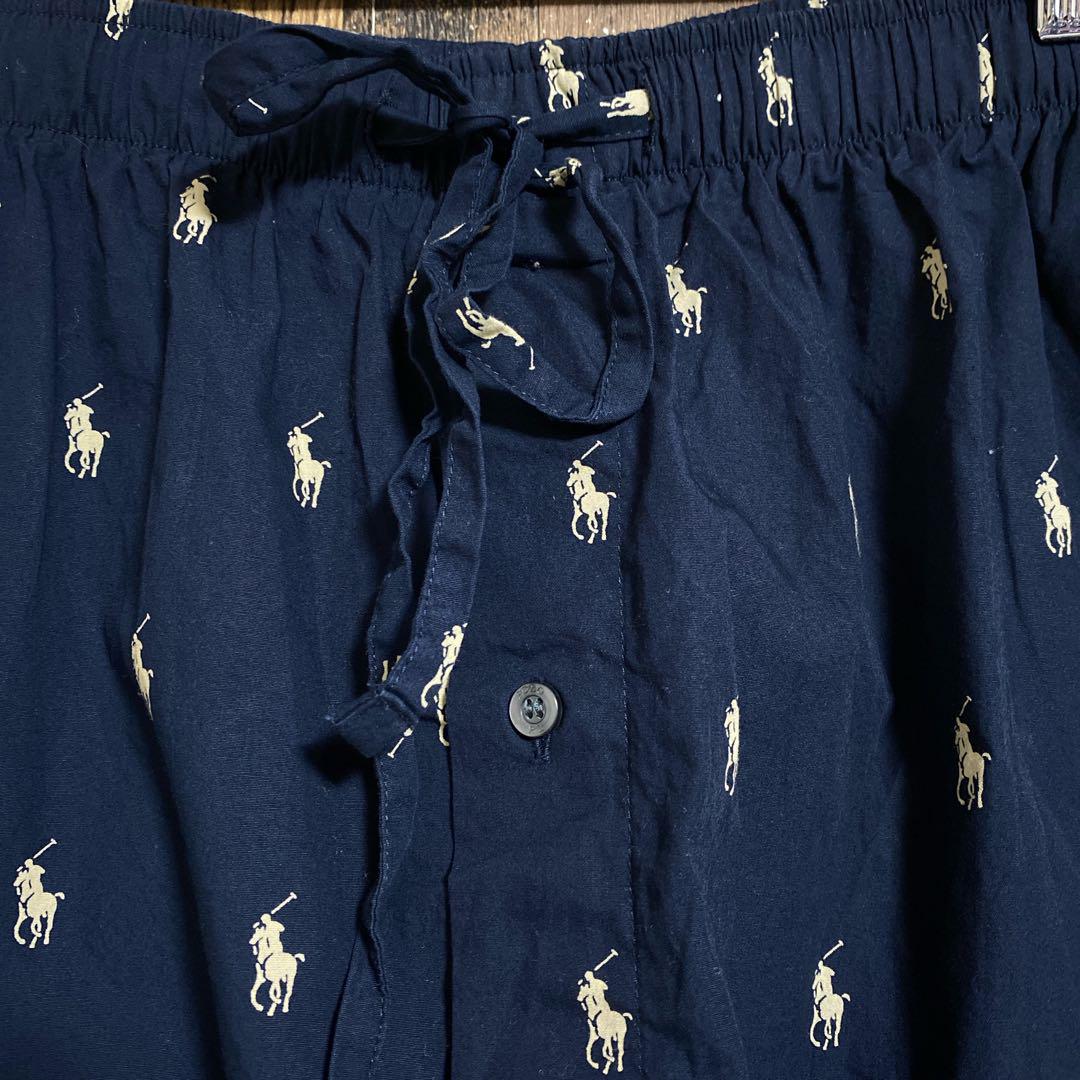 ポロラルフローレン パジャマ パンツ 総柄 ロゴ 3XL USA古着 90s