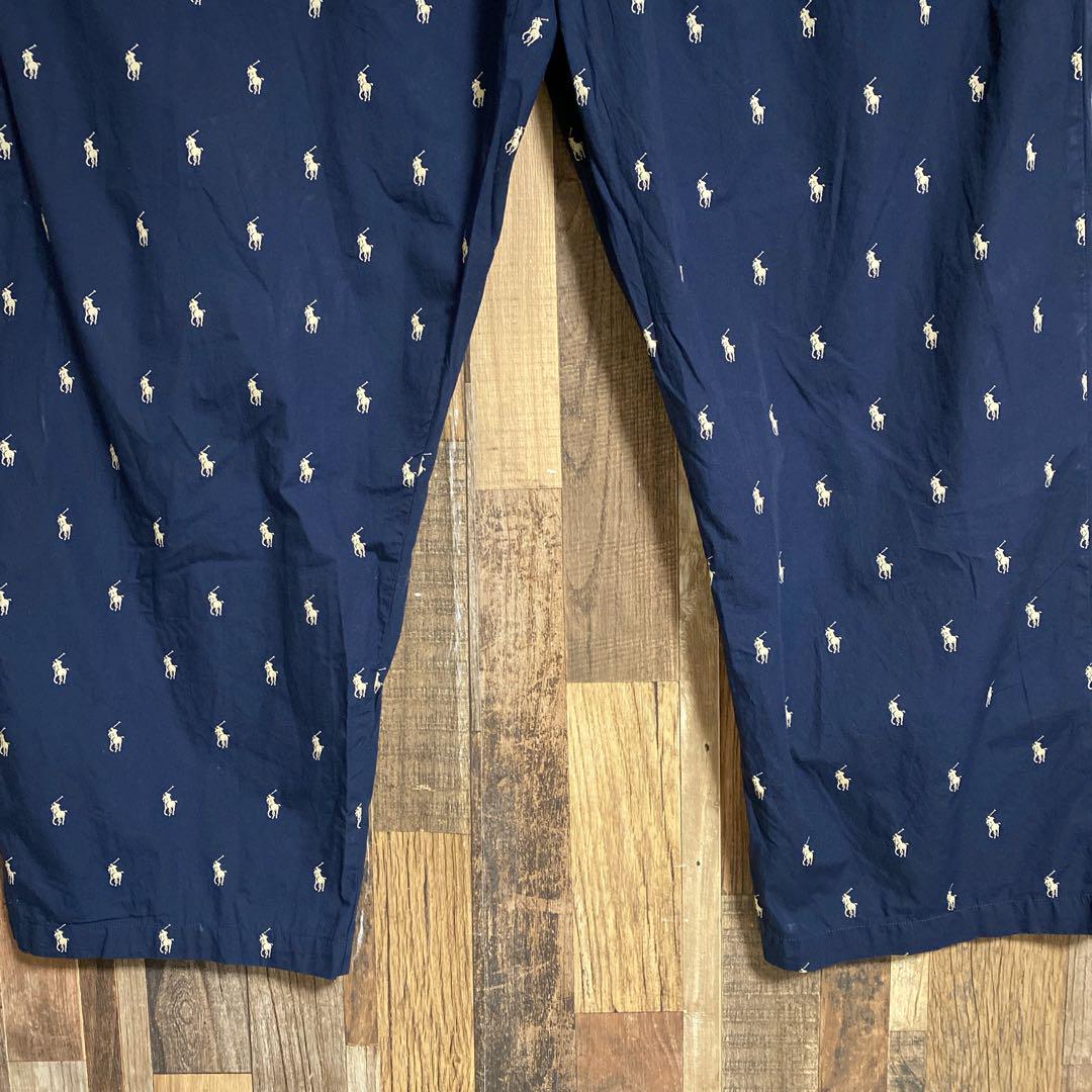 ポロラルフローレン パジャマ パンツ 総柄 ロゴ 3XL USA古着 90s
