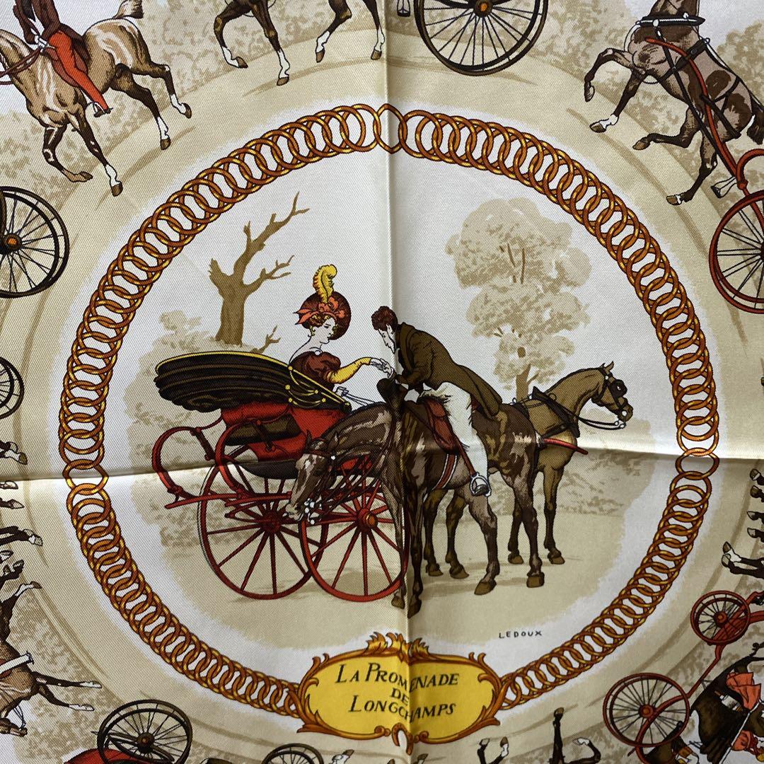 エルメス HERMES カレ90 ロンシャンへの散歩 スカーフ シルク100%