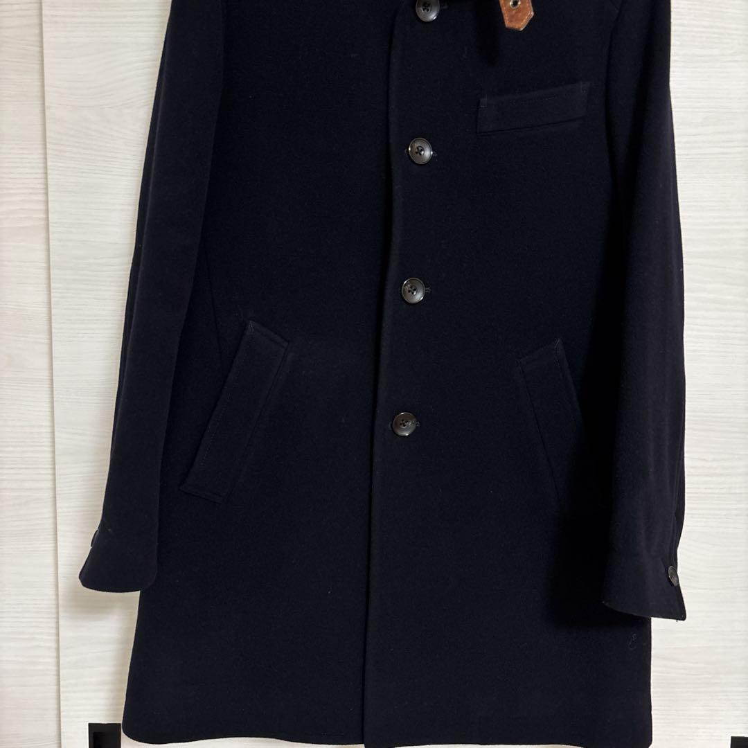 UNITED ARROWS コート ベルト牛革 毛100% 紺 M 日本製買う