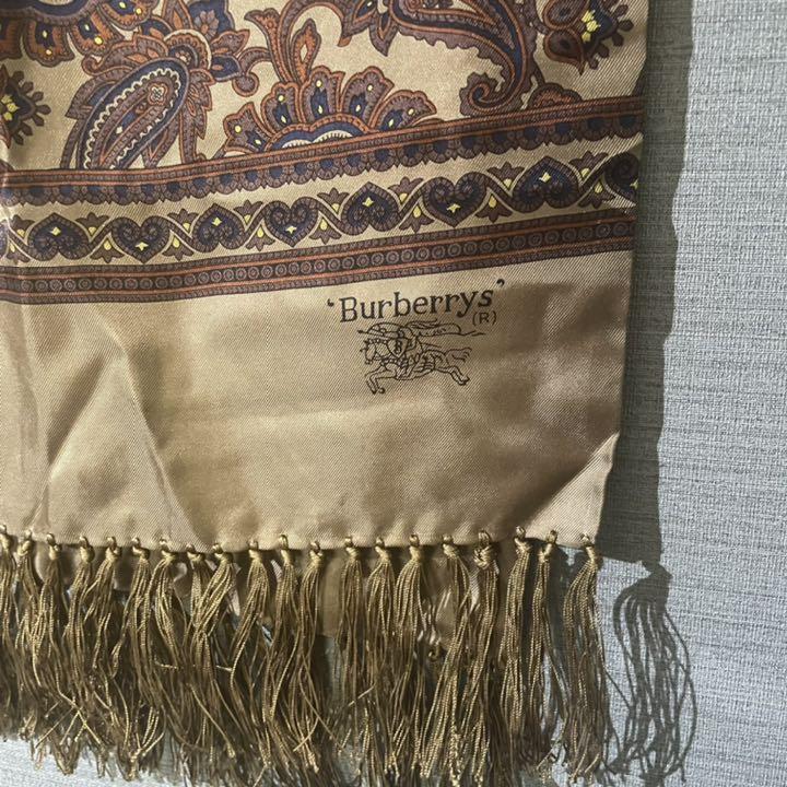 送料込み】Burberry ストール 国産絹100% マフラー ヴィンテージ