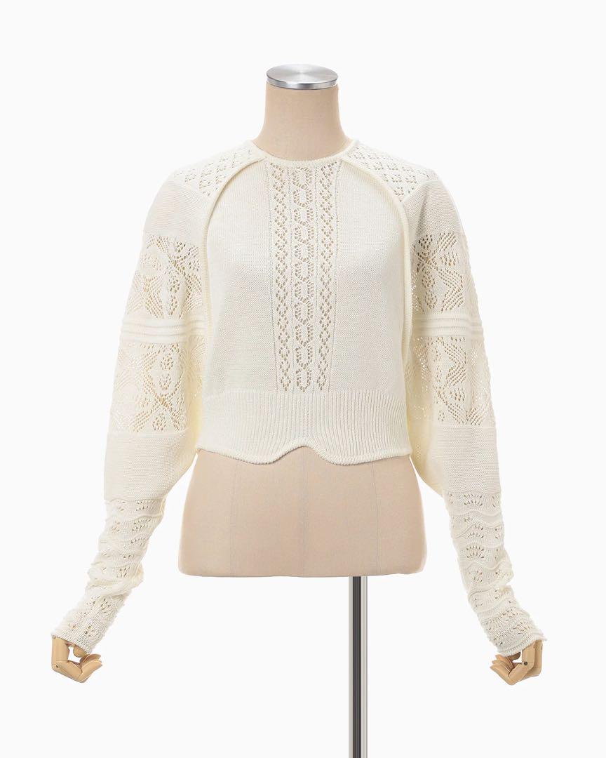 Mame Kurogouchi Lace Knitted Top