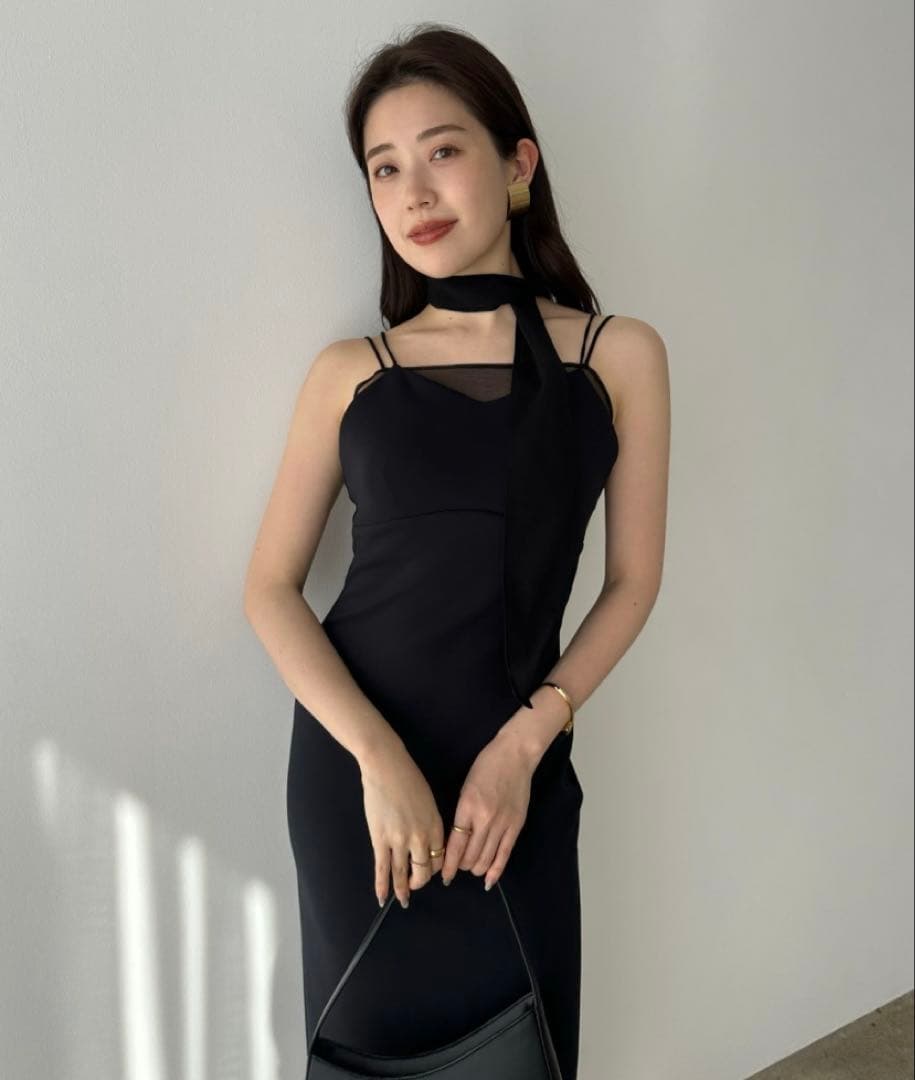 anuans シアーレイヤーキャミワンピース