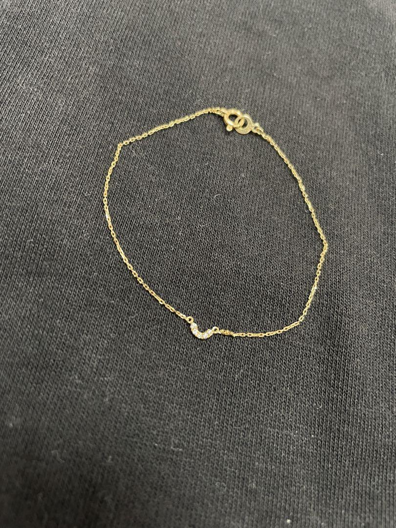 美品　AHKAH ティナＵプチ ブレスレット　　18Kイエローゴールド/ダイヤ 美品 AHKAH ティナUプチ ブレスレット 18Kイエローゴールド/ダイヤ