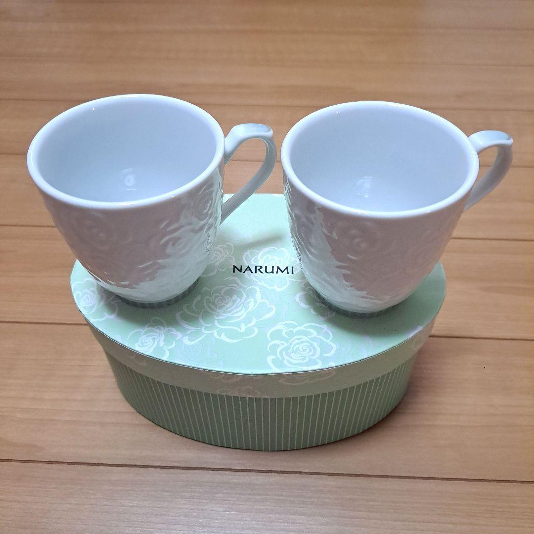 新品☆NARUMI ナルミ ペア マグカップ 箱付き ローズ ホワイト