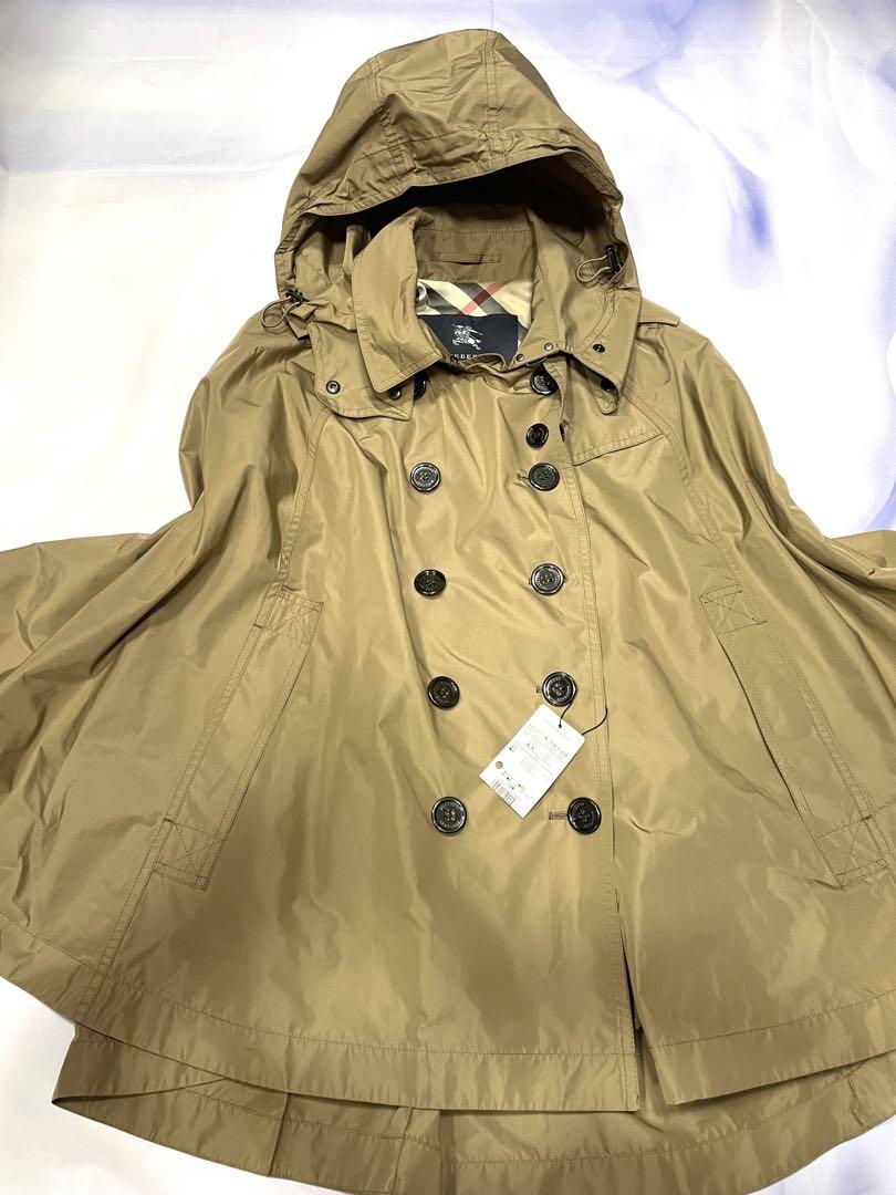 衝撃特価 新品タグ付き Burberry ページュポンチョ レインコートとして