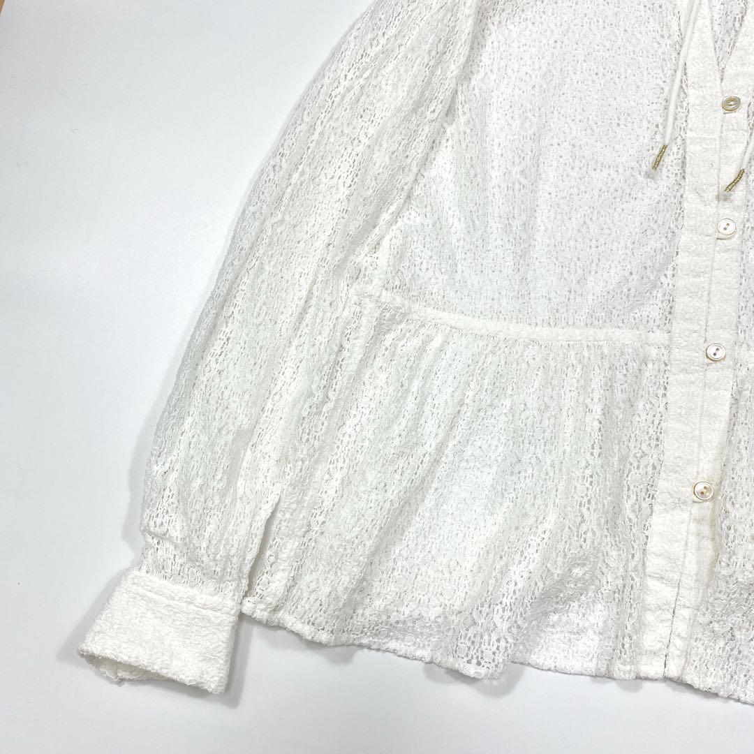 23SS 定価1.1万SHIPS any オール レース ペプラム ブラウス
