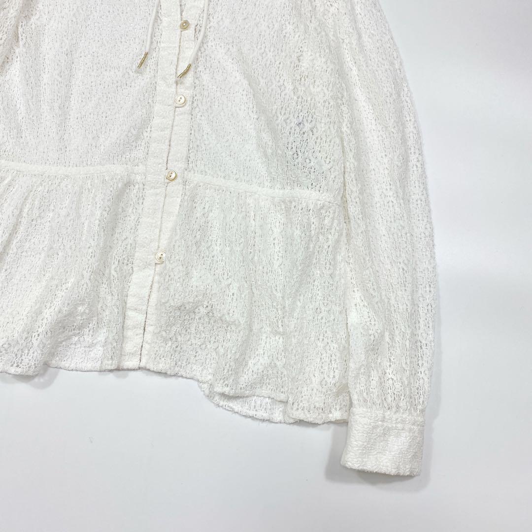 23SS 定価1.1万SHIPS any オール レース ペプラム ブラウス