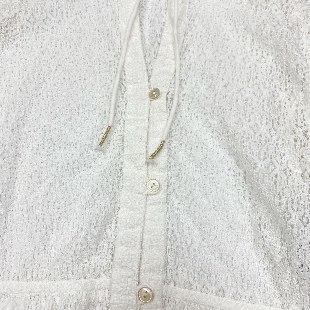 23SS 定価1.1万SHIPS any オール レース ペプラム ブラウス