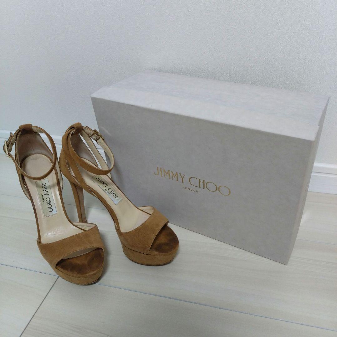JIMMY CHOO ヒールサンダル キャメル - メルカリ