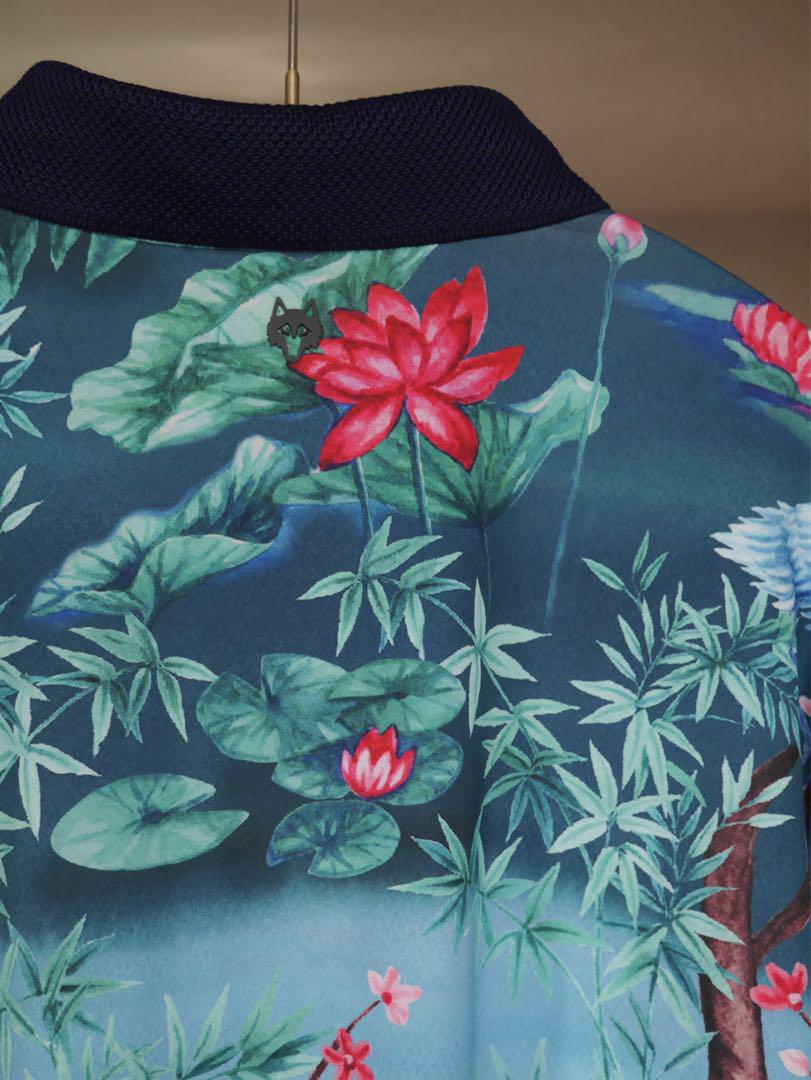【メーカー再生品】 GREYSON 花柄ポロシャツ 鶴デザイン - メルカリ メンズウェア